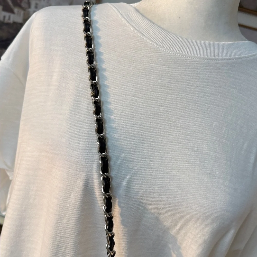 White House Black Market Quilted Black Chain Drink Holder - Picture 3 of 6